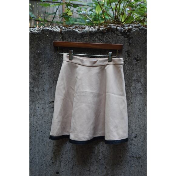 Club Monaco Blush Pink A-Line Skirt with Faux Leather Trim – Size 00 - Picture 1 of 4